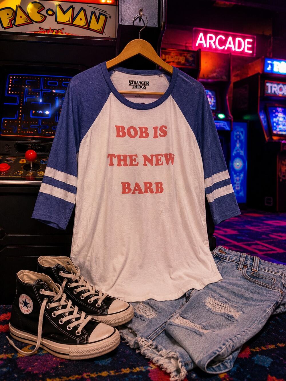 Stranger Things Bob Is The New Barb Raglan Graphic Tee Size Small